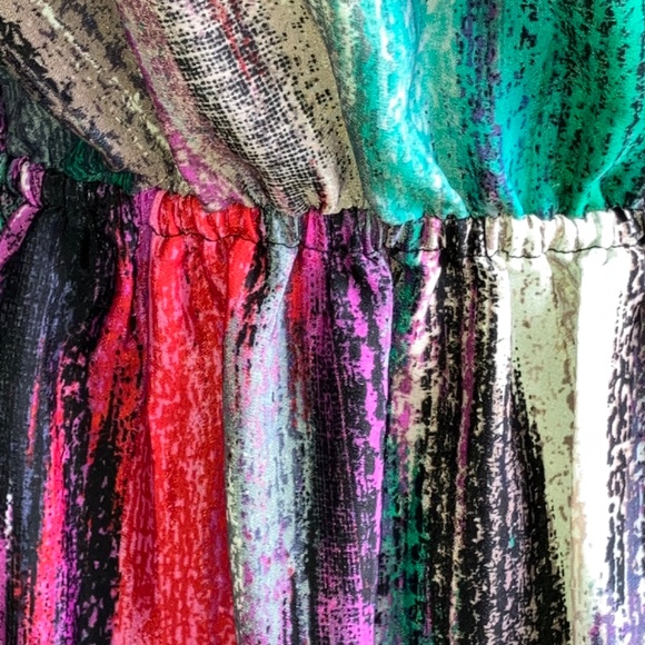 Purple blue, pink and black High-low Razorback dress - Picture 5 of 11